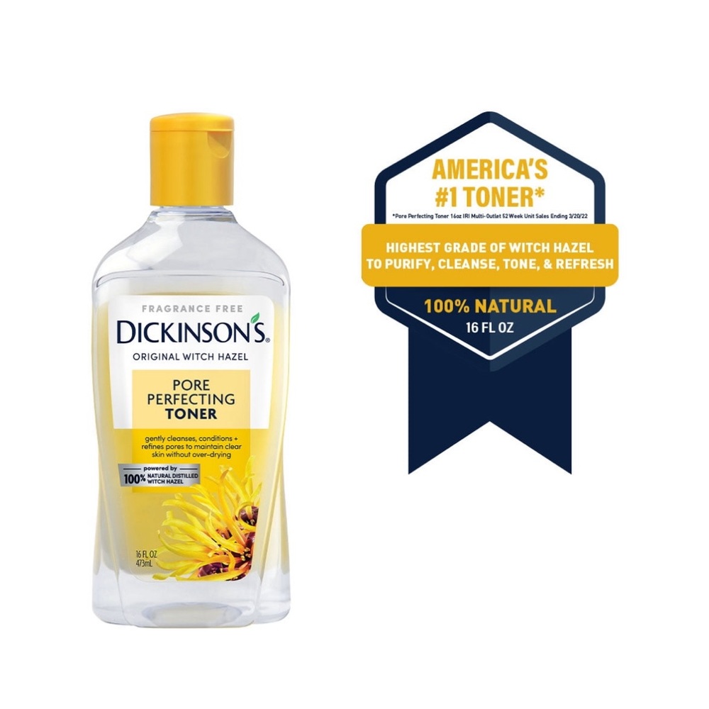 Dickinson's Original Witch Hazel Pore Perfecting Toner 16 oz (Pack of 2 bottles)